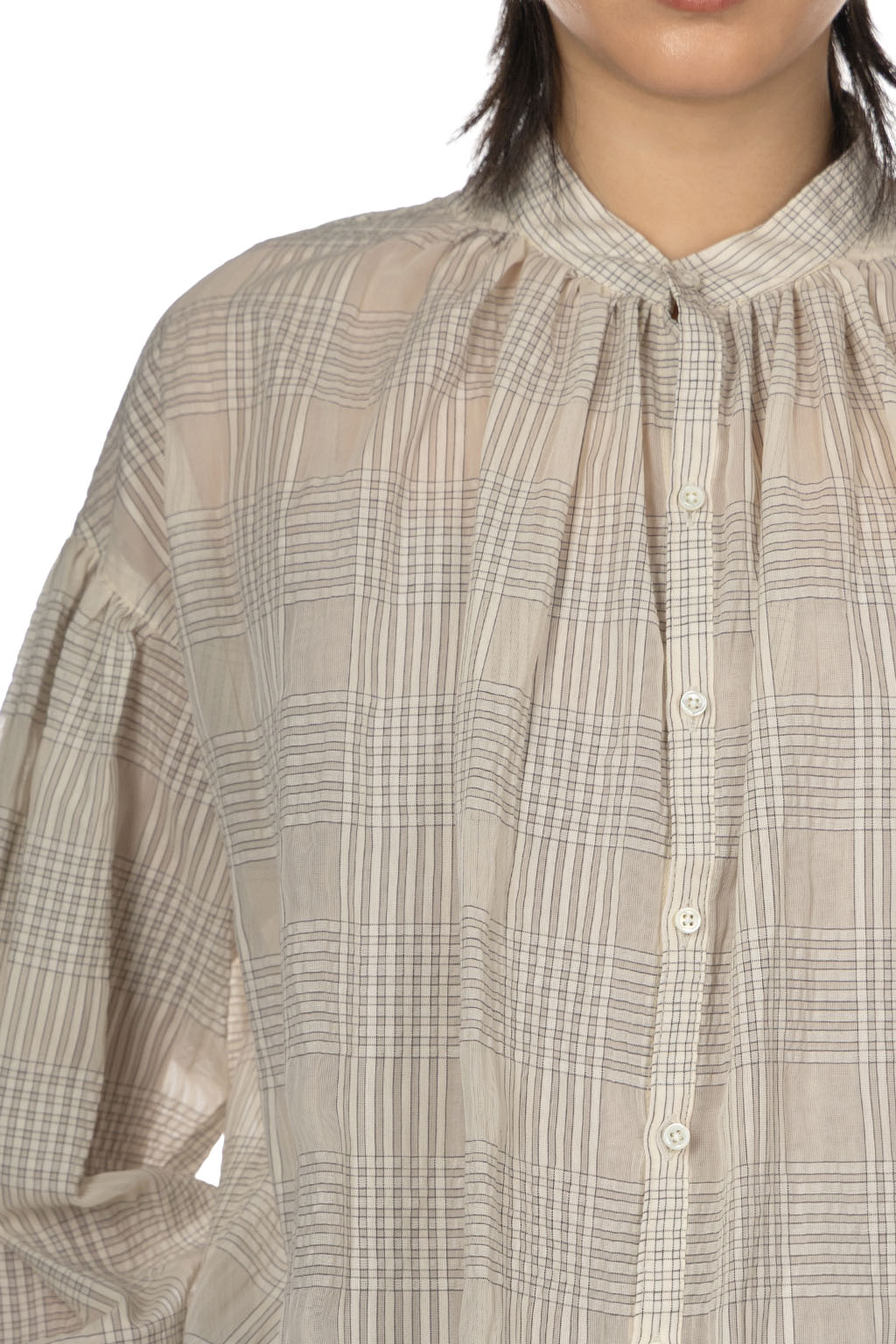 Manon - Sheer Check Amical Shirt - Ivory
