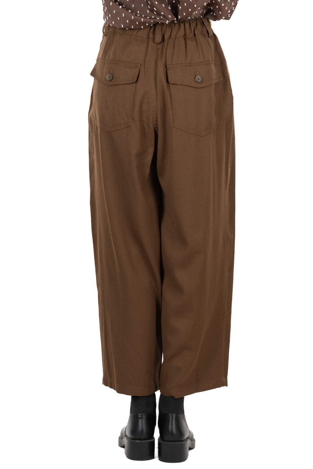 Manon - WOOL MIX THREE TUCK WIDE PANTS