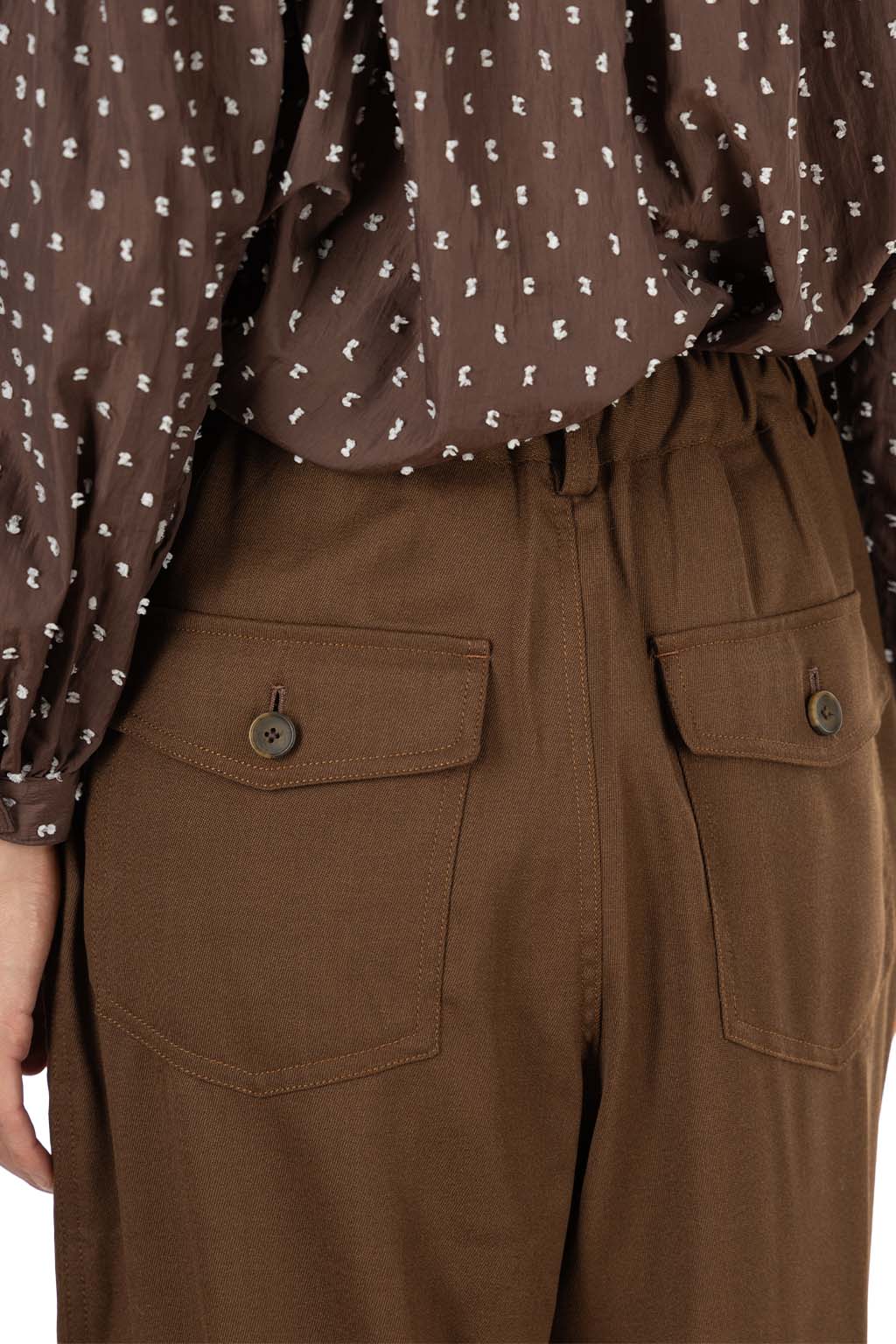 Manon - WOOL MIX THREE TUCK WIDE PANTS