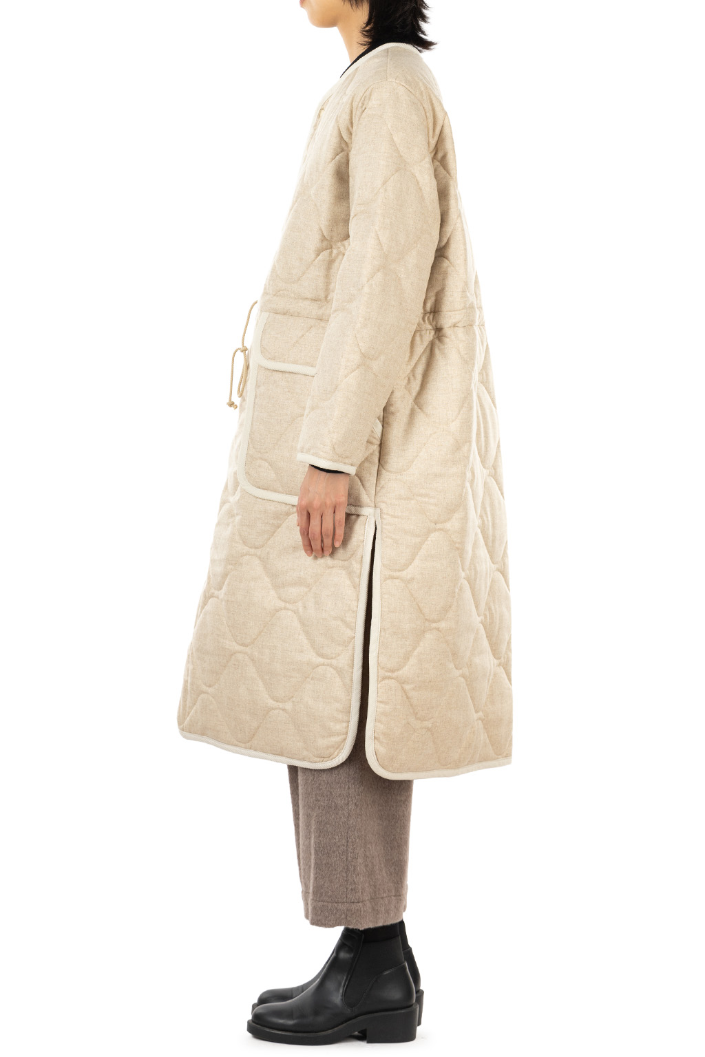 Manon - WOOL QUILT PIPING COAT