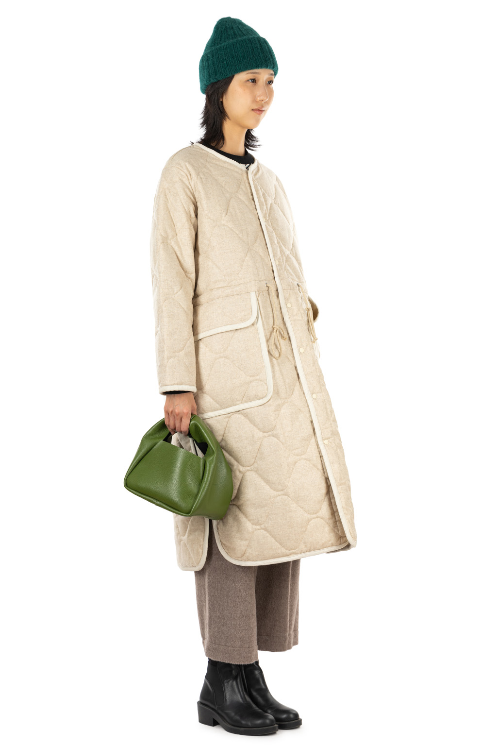 Manon - WOOL QUILT PIPING COAT