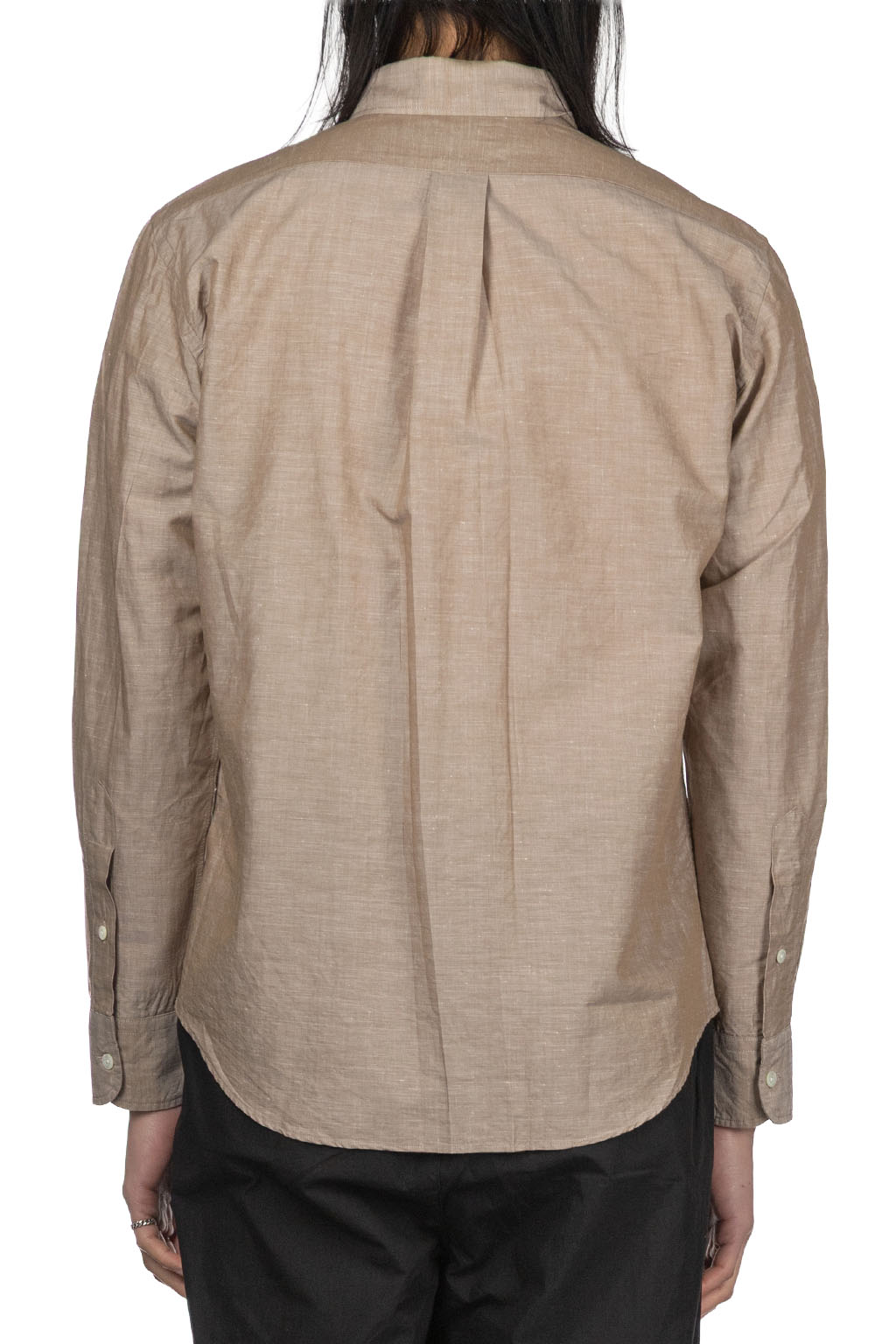 Manual Alphabet - Cotton Linen Slub Button Down Shirt - Mocha
