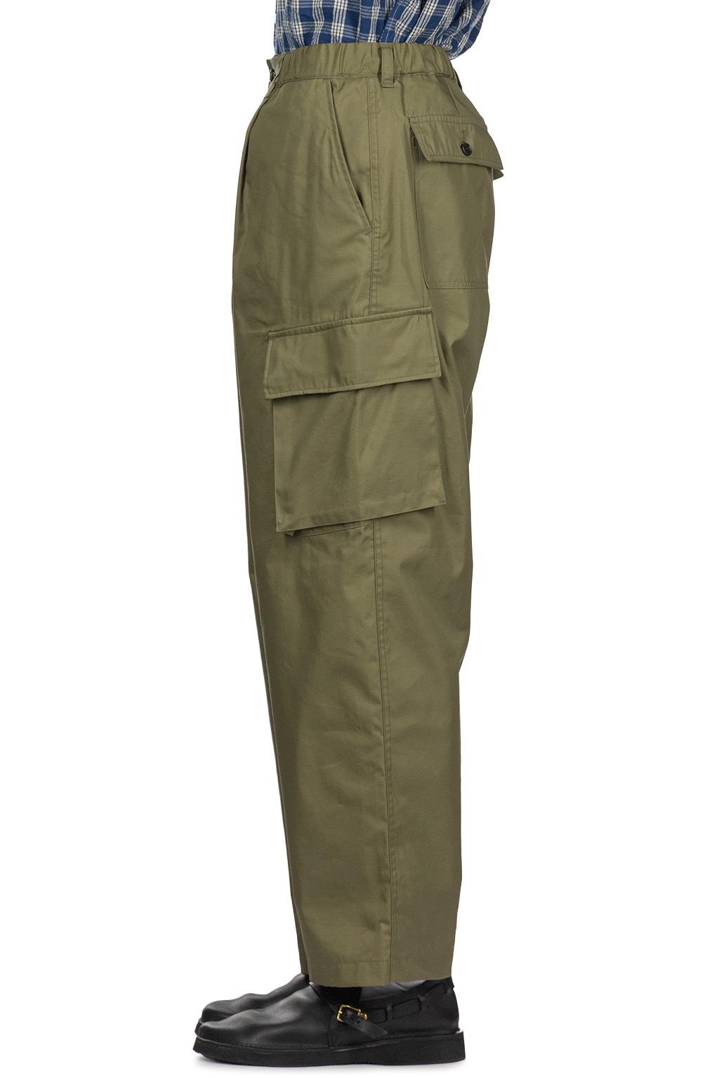 Manual Alphabet - Cotton Nylon Gabardine Cargo Pants - ML Green