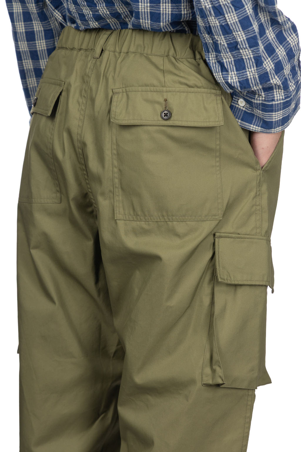 Manual Alphabet - Cotton Nylon Gabardine Cargo Pants - ML Green