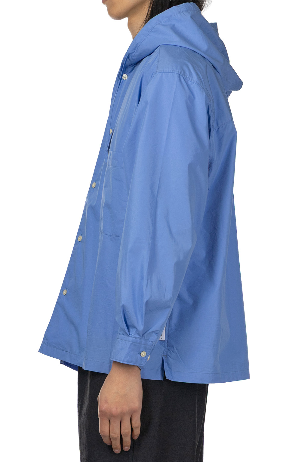 Manual Alphabet - Cotton Polyester Poplin Hood Shirt - Sax