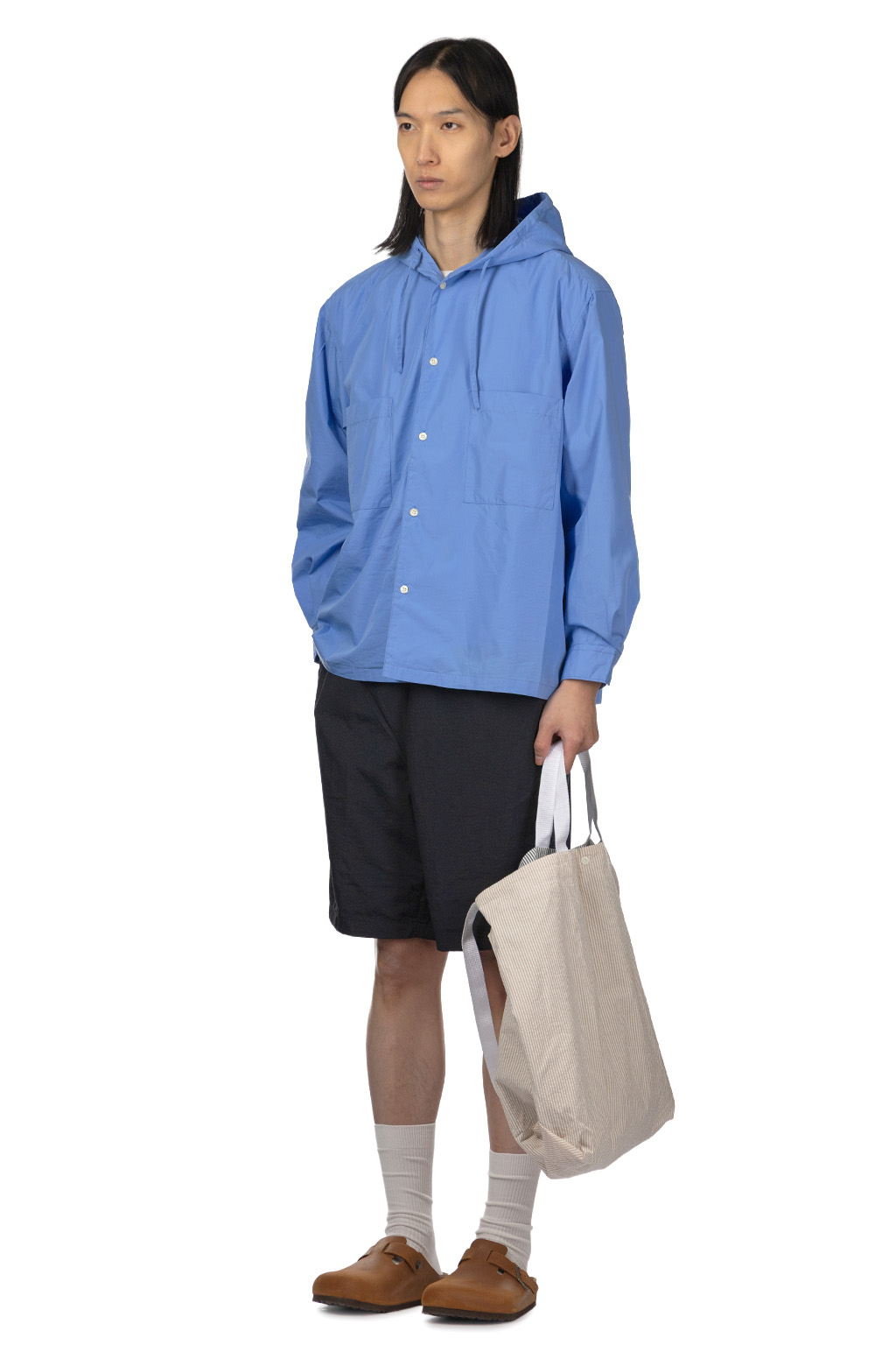 Manual Alphabet - Cotton Polyester Poplin Hood Shirt - Sax