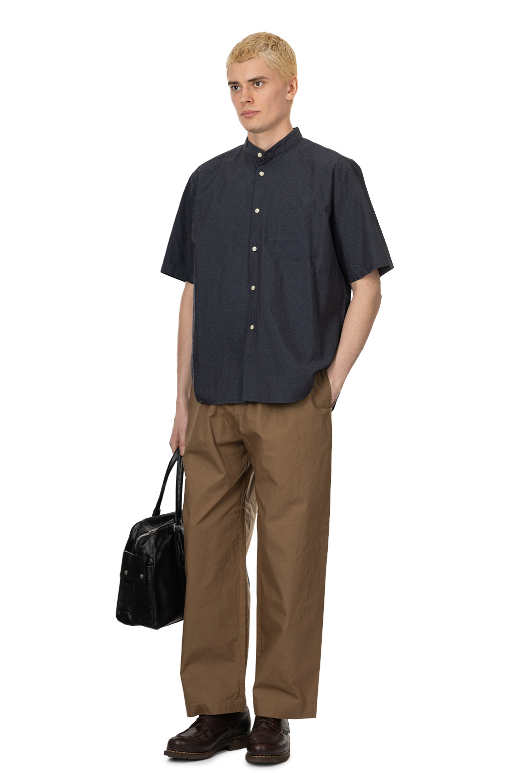 Manual Alphabet - Jacquard Loose Fit B/C SS Shirt - Dot