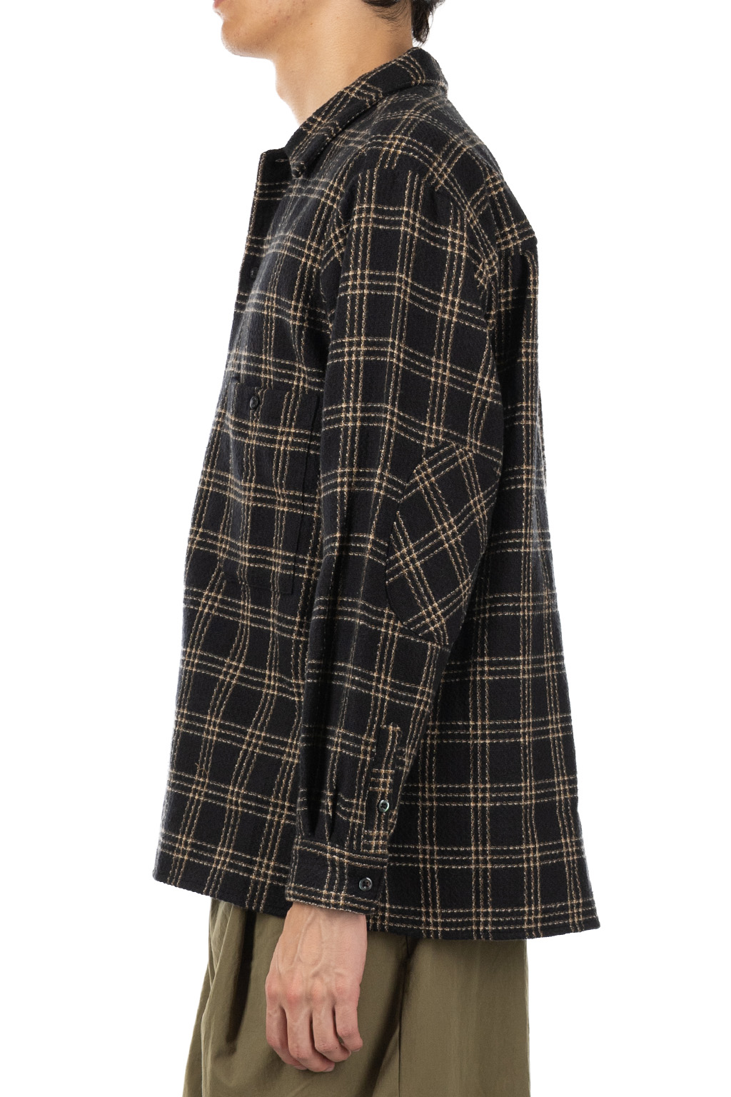 Manual Alphabet - Tweedy check Shirt - Black