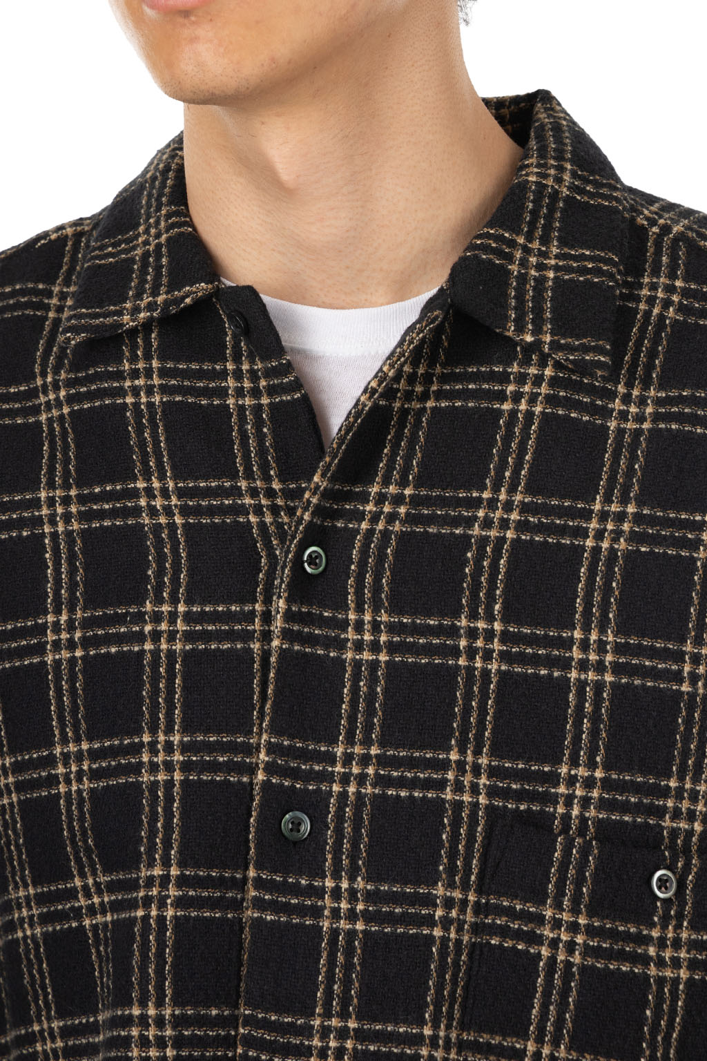 Manual Alphabet - Tweedy check Shirt - Black
