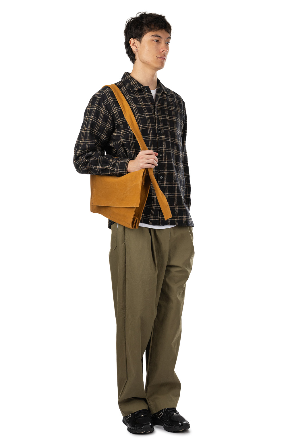 Manual Alphabet - Tweedy check Shirt - Black