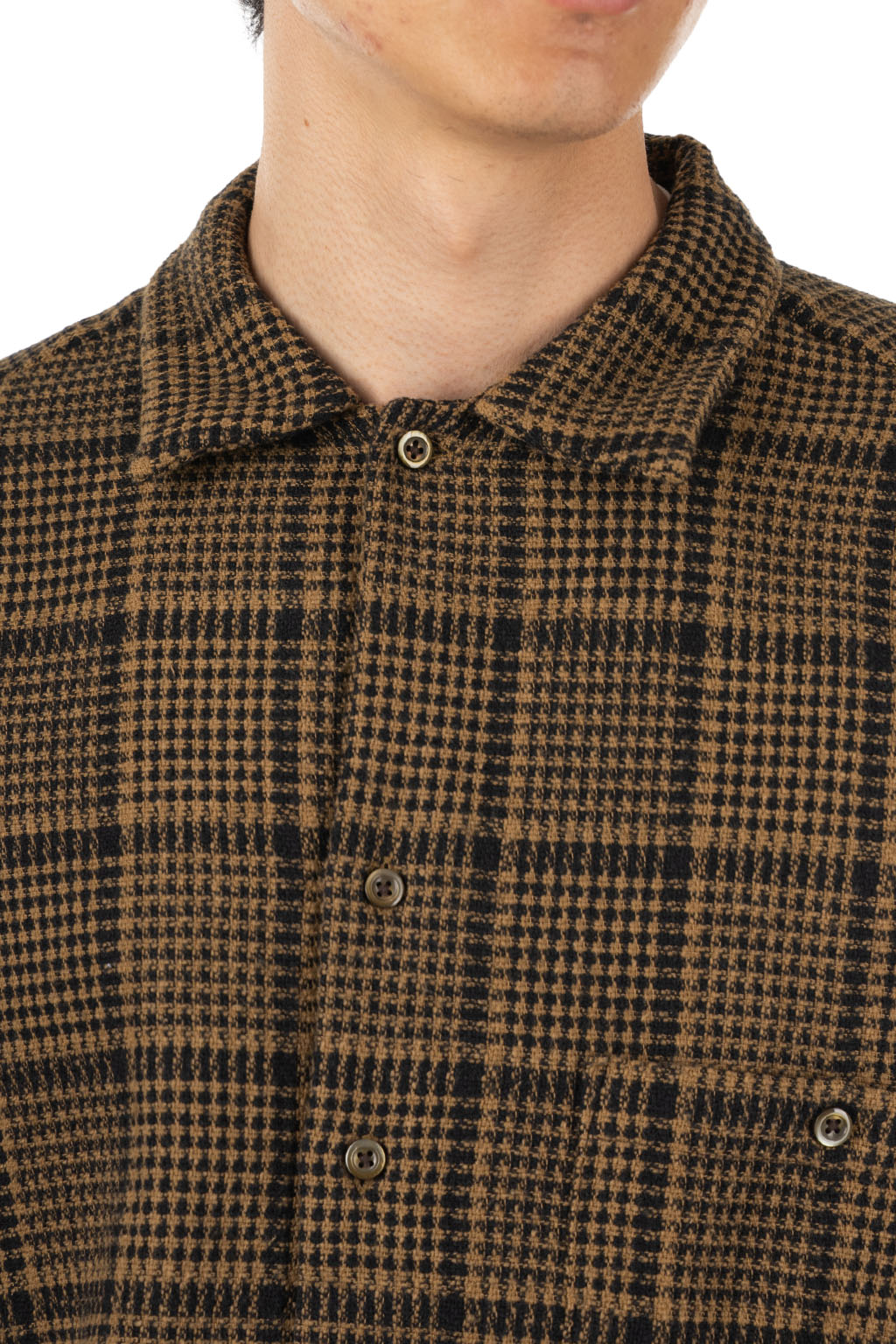 Manual Alphabet - Tweedy check Shirt - Brown