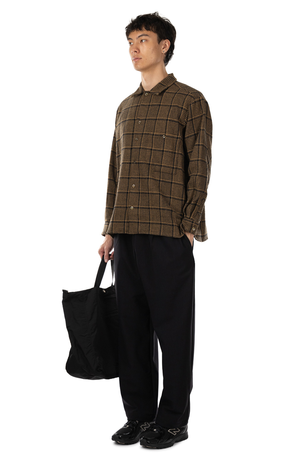 Manual Alphabet - Tweedy check Shirt - Brown