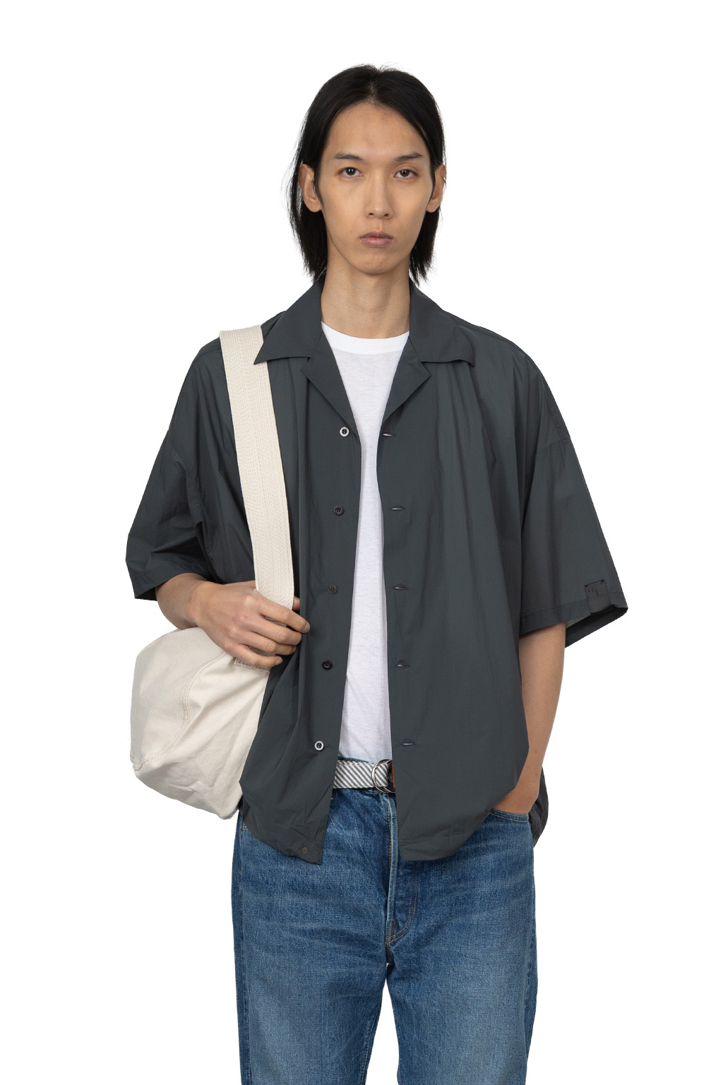 N Hoolywood - Half Sleeve Big Shirt - Charcoal