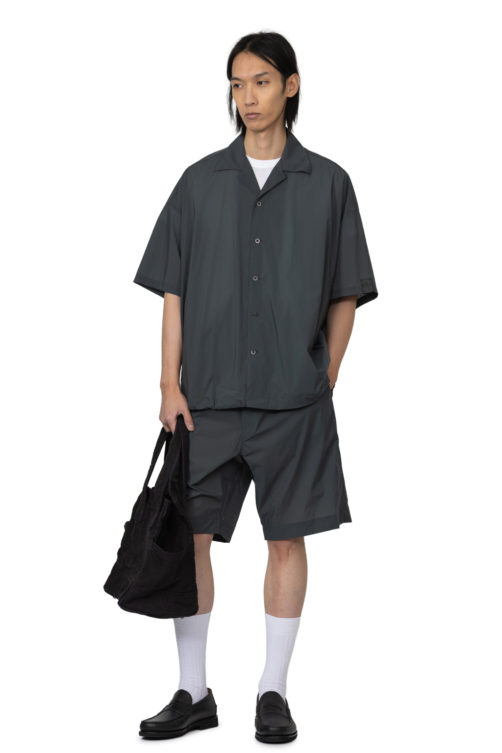 N Hoolywood - Webbing Belt Half Pants - Charcoal