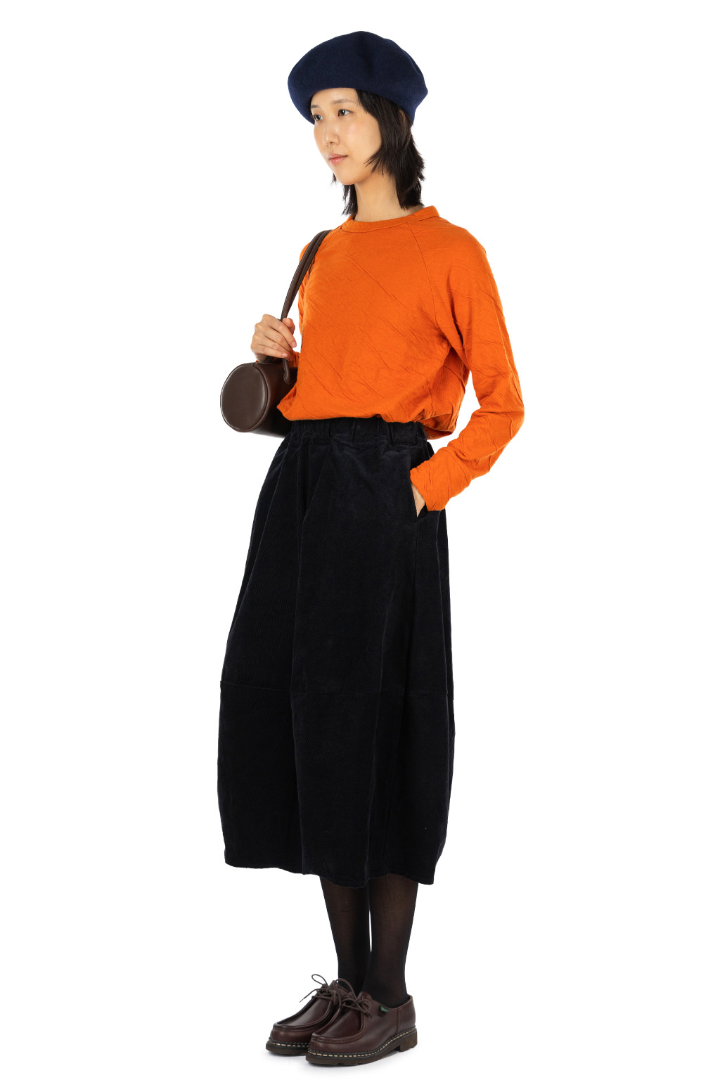 NARU  - 14W Corduroy Egg Skirt - Black