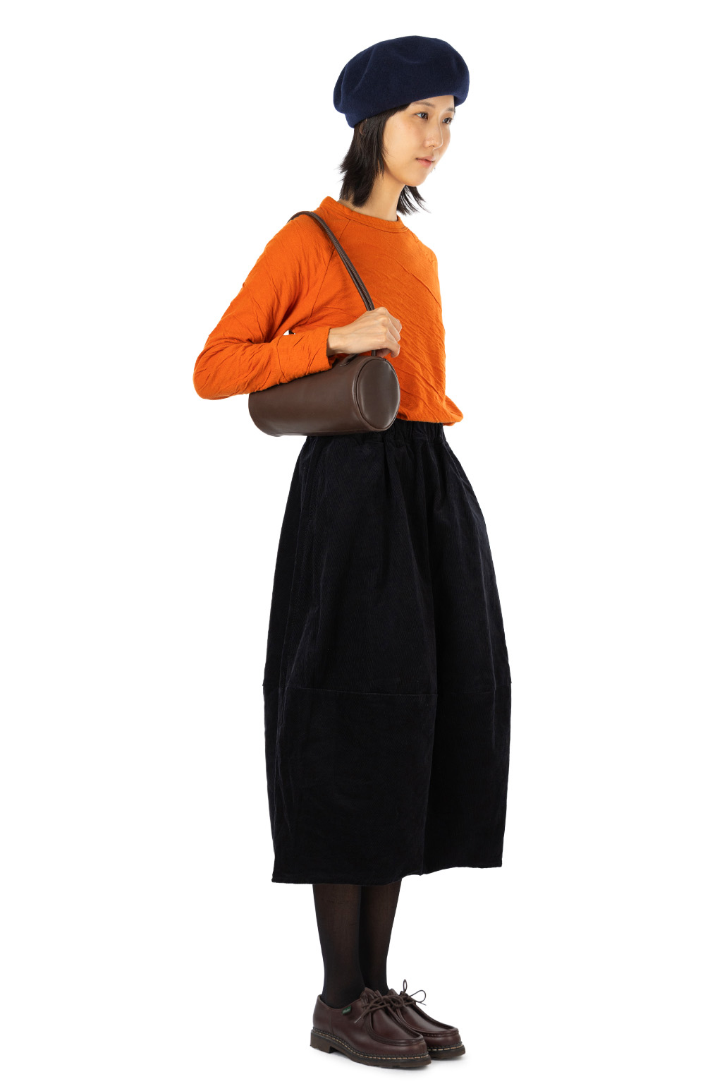NARU  - 14W Corduroy Egg Skirt - Black