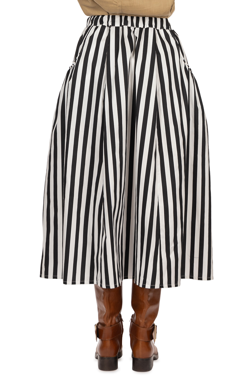 NARU  - Checkered Pattern Gathered Skirt