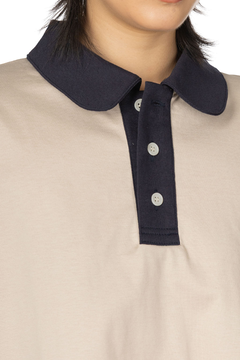 NARU  - Compression Jersey Two-Tone Pullover - Beige 