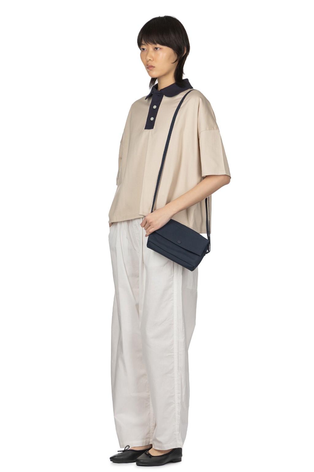 NARU  - Compression Jersey Two-Tone Pullover - Beige 