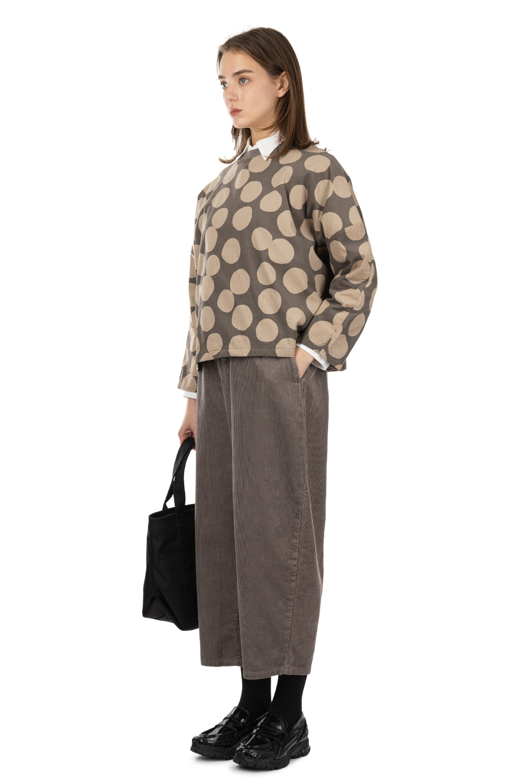 NARU  - Corduroy Dot Pullover - Charcoal