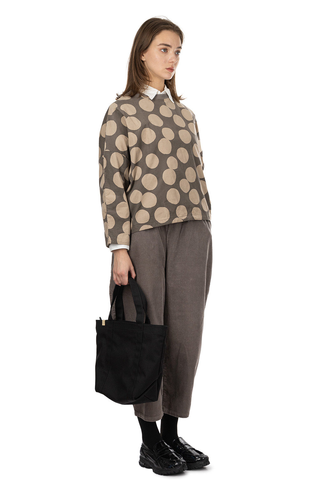 NARU  - Corduroy Dot Pullover - Charcoal