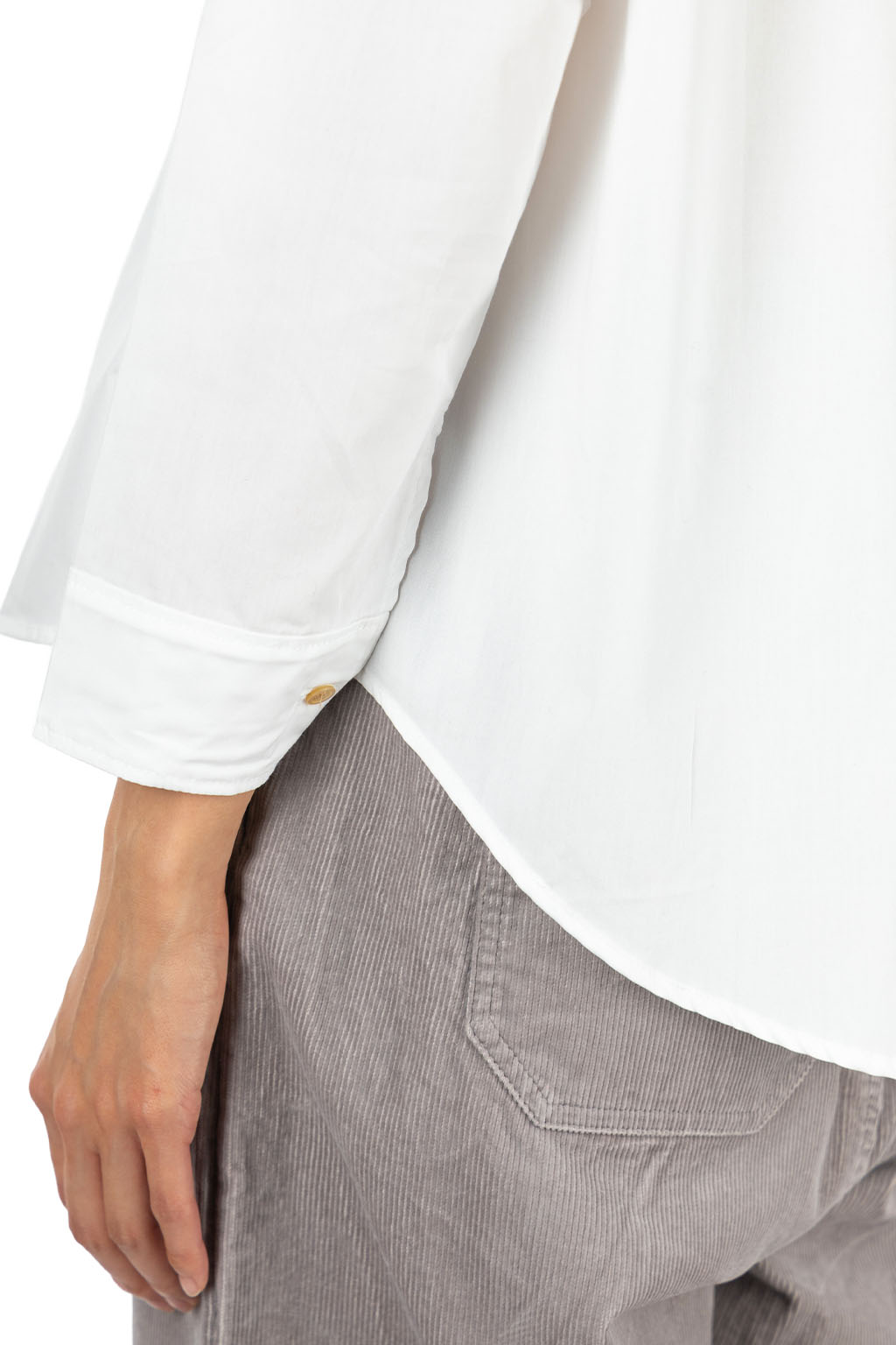 NARU  - Cotton Broad Frill Neck Shirt - Off White