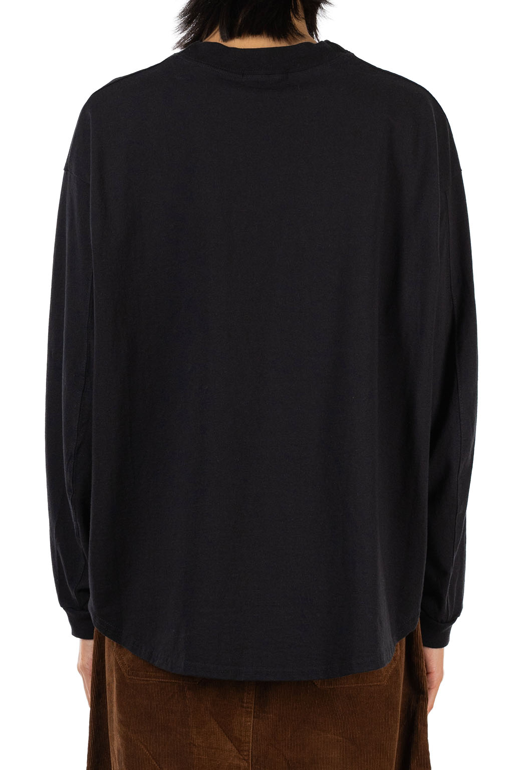 NARU  - Cotton Jersey Curved Sleeve Pullover - Black