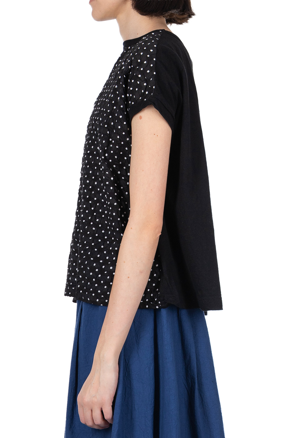 NARU  - Cotton Lawn Dot Shirt - Black