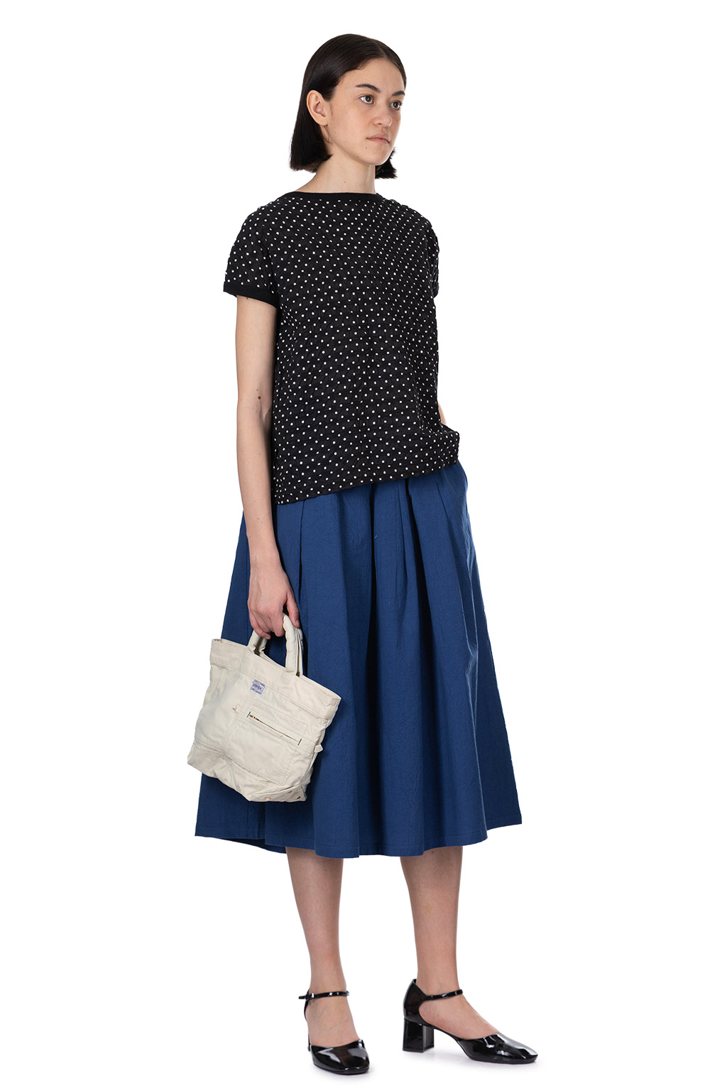 NARU  - Cotton Lawn Dot Shirt - Black