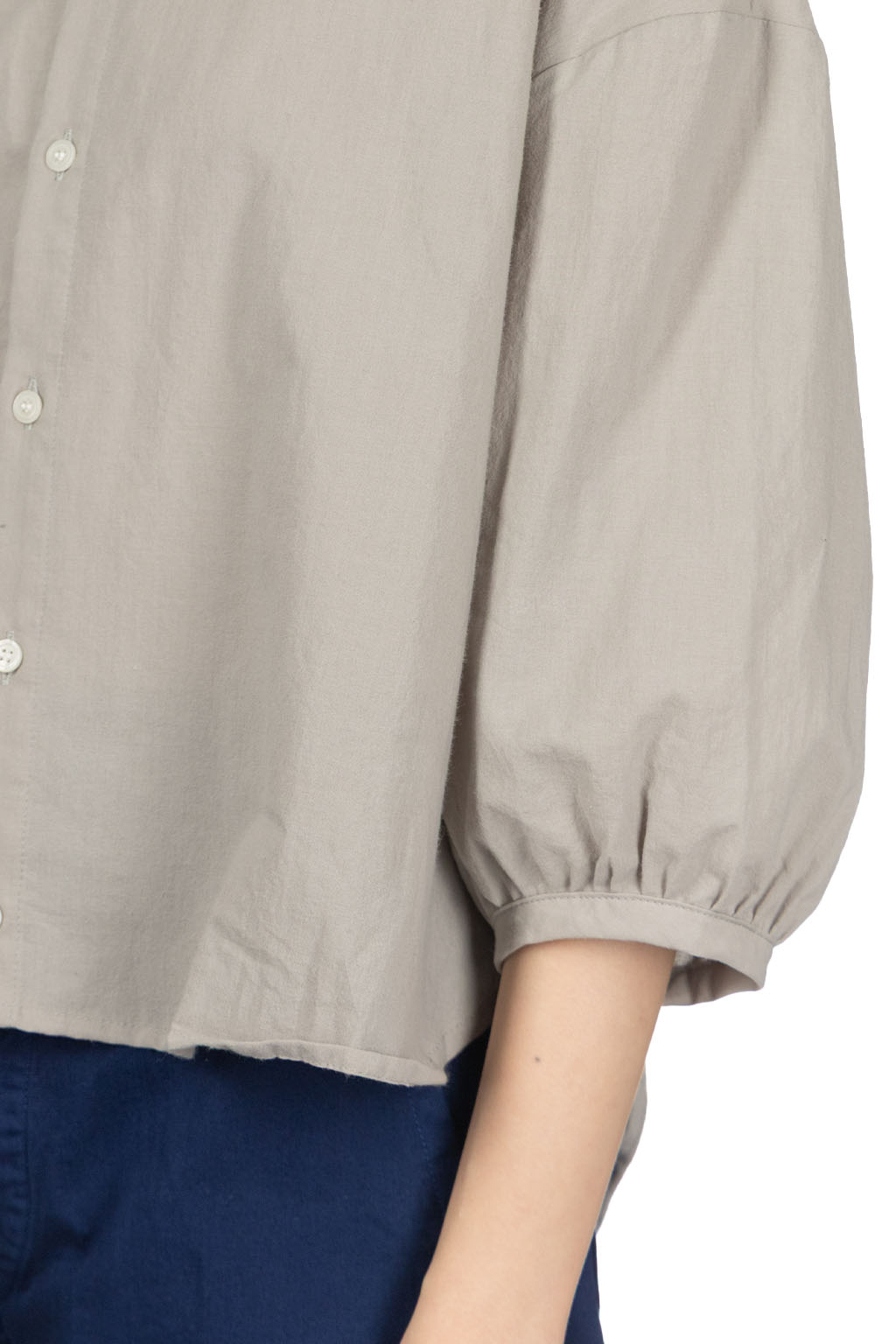 NARU  - Cotton Lawn Round Cardigan - Grey