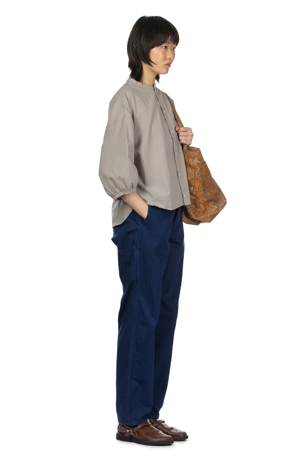 NARU  - Cotton Lawn Round Cardigan - Grey