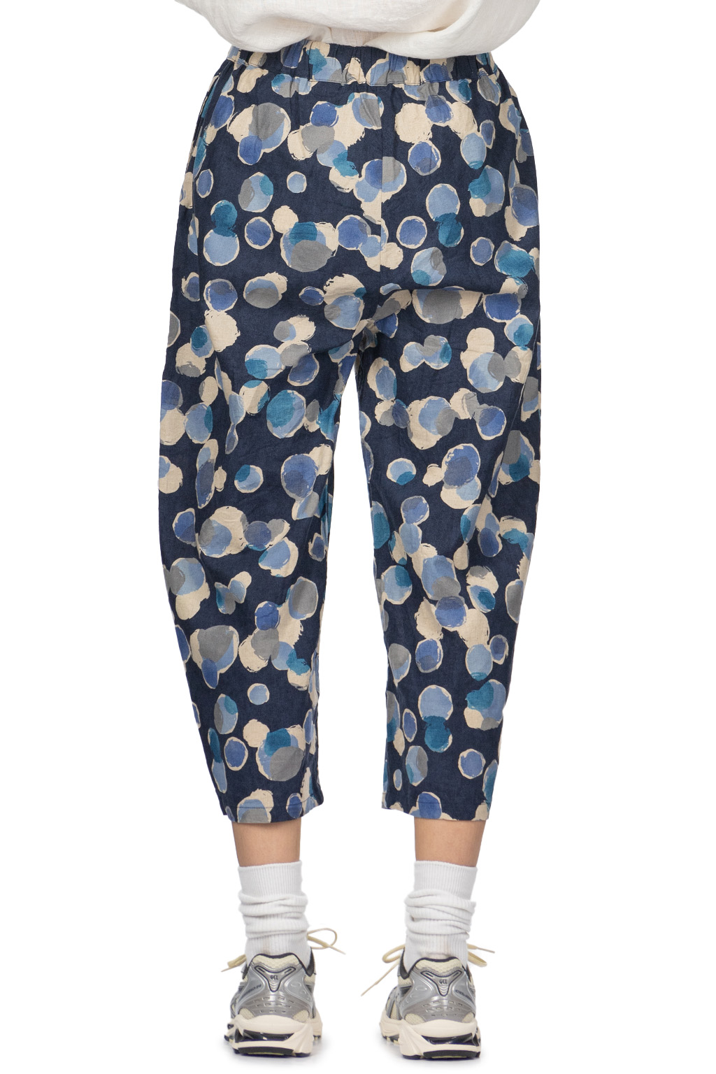 NARU  - Cotton Linen Dot Egg Pants - Blue