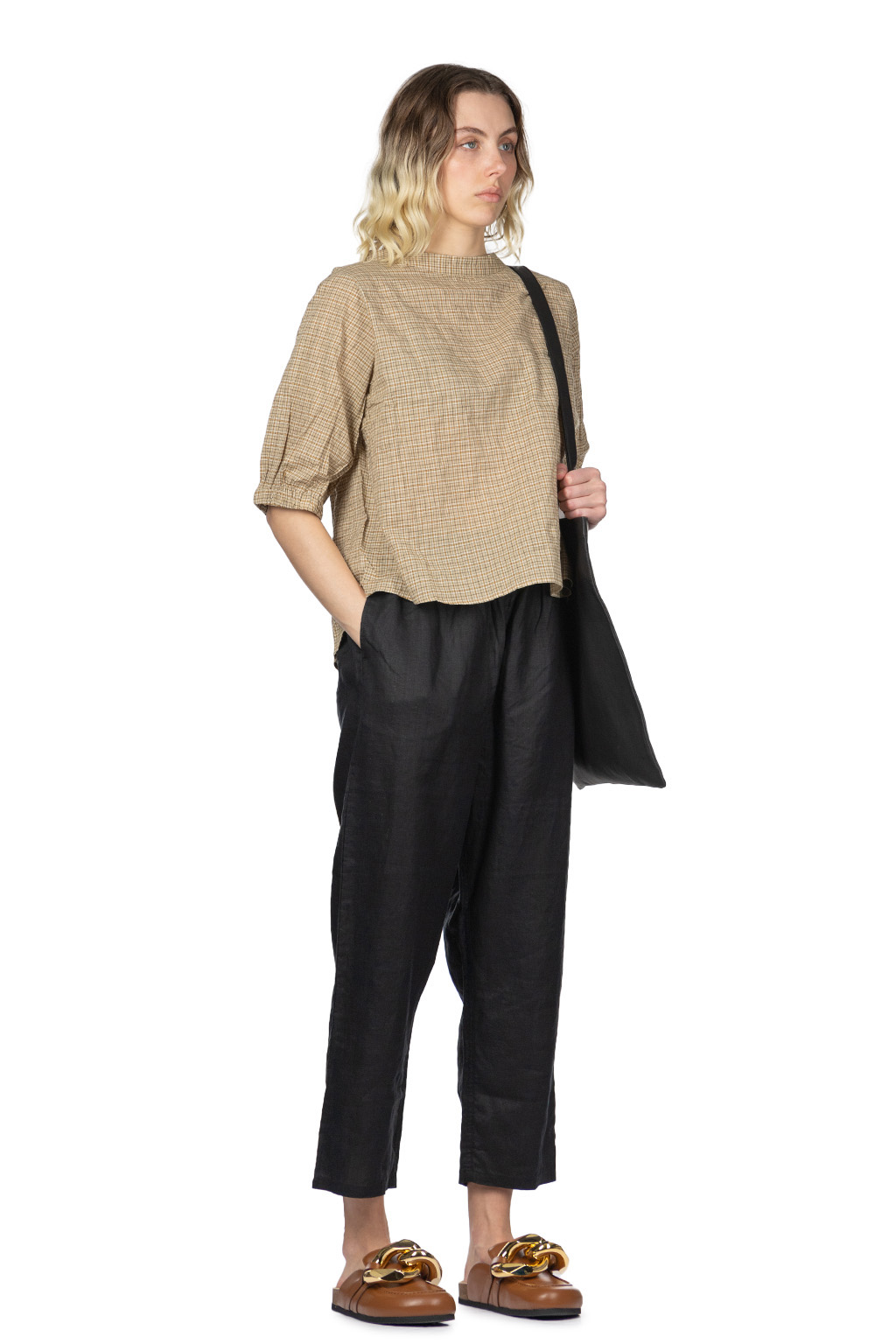 NARU  - French Linen Cozy Pants - Black