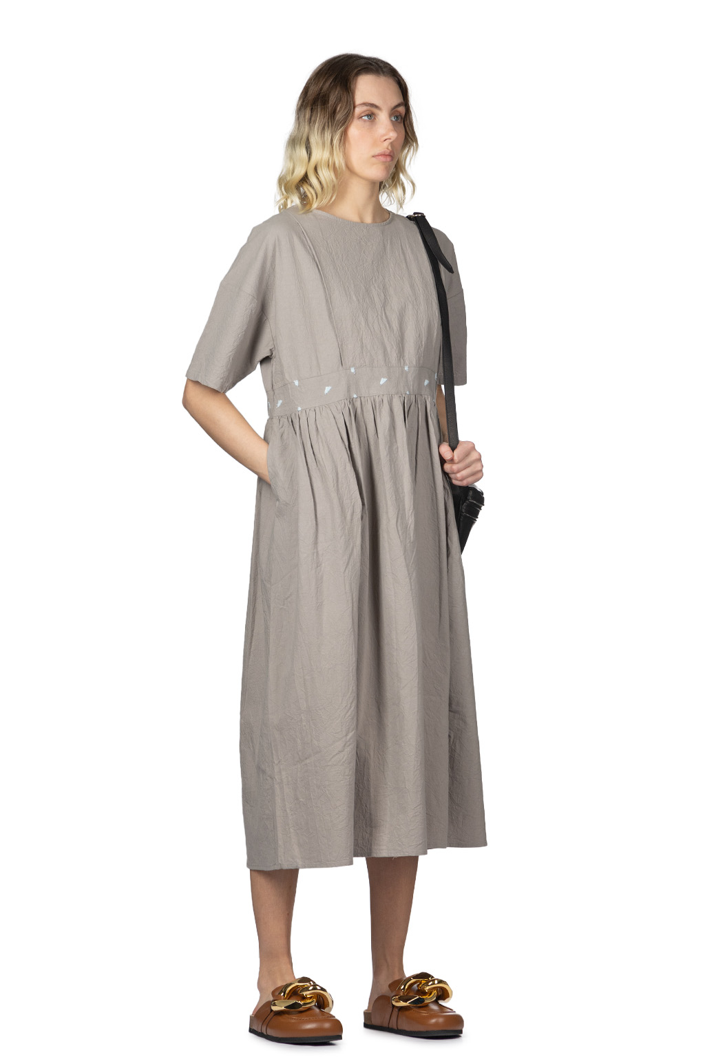 NARU  - French Linen Dress - Charcoal 