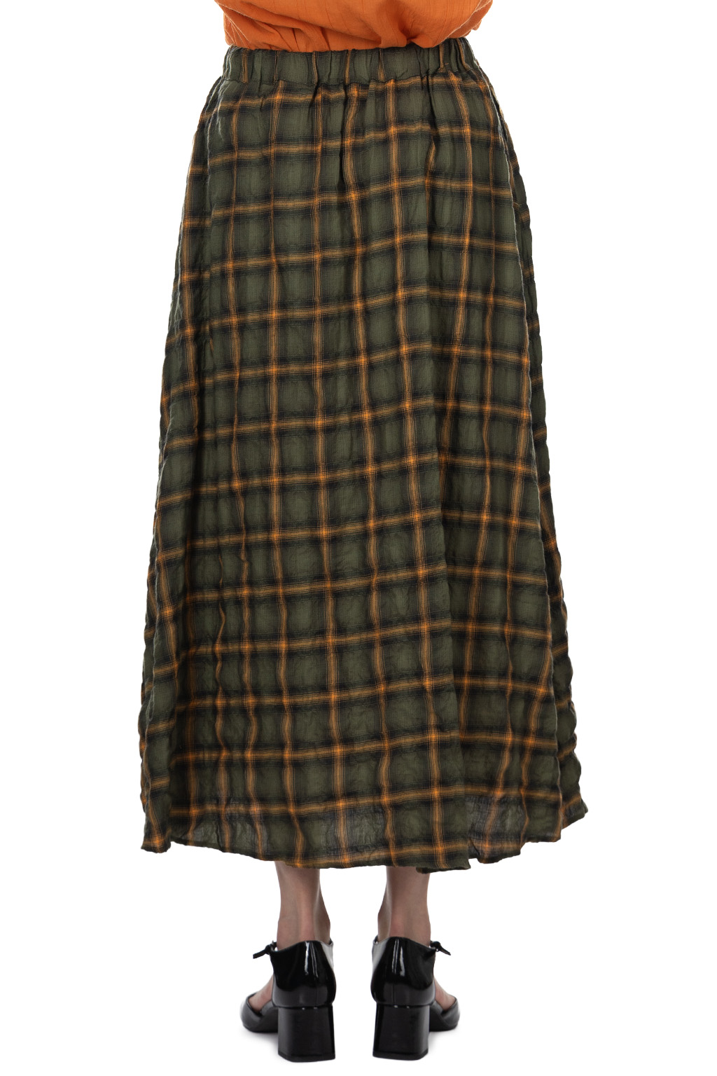 NARU  - Herringbone Shearling Skirt - Khaki