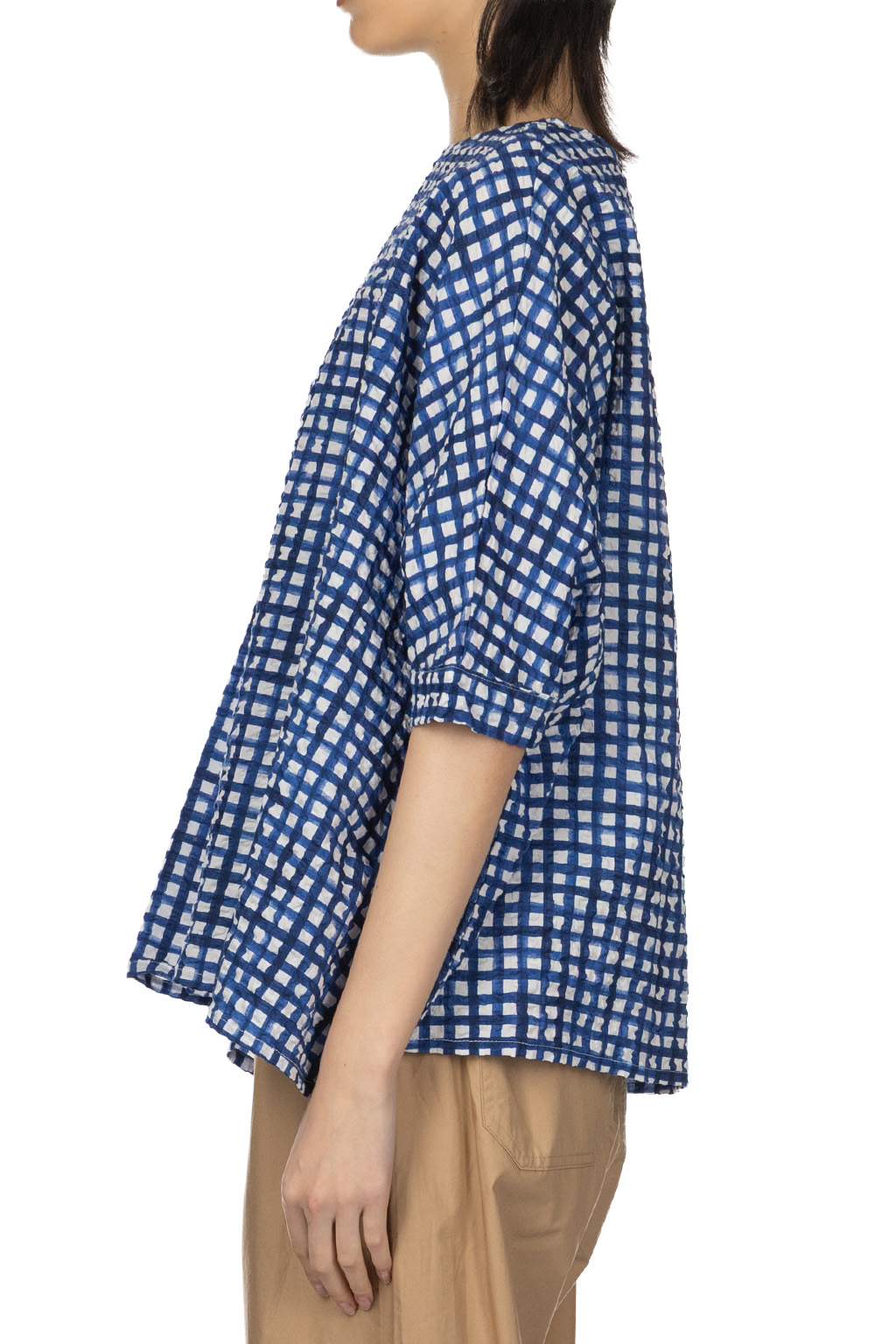 NARU  - Lone Ripple Check Shirt - Blue