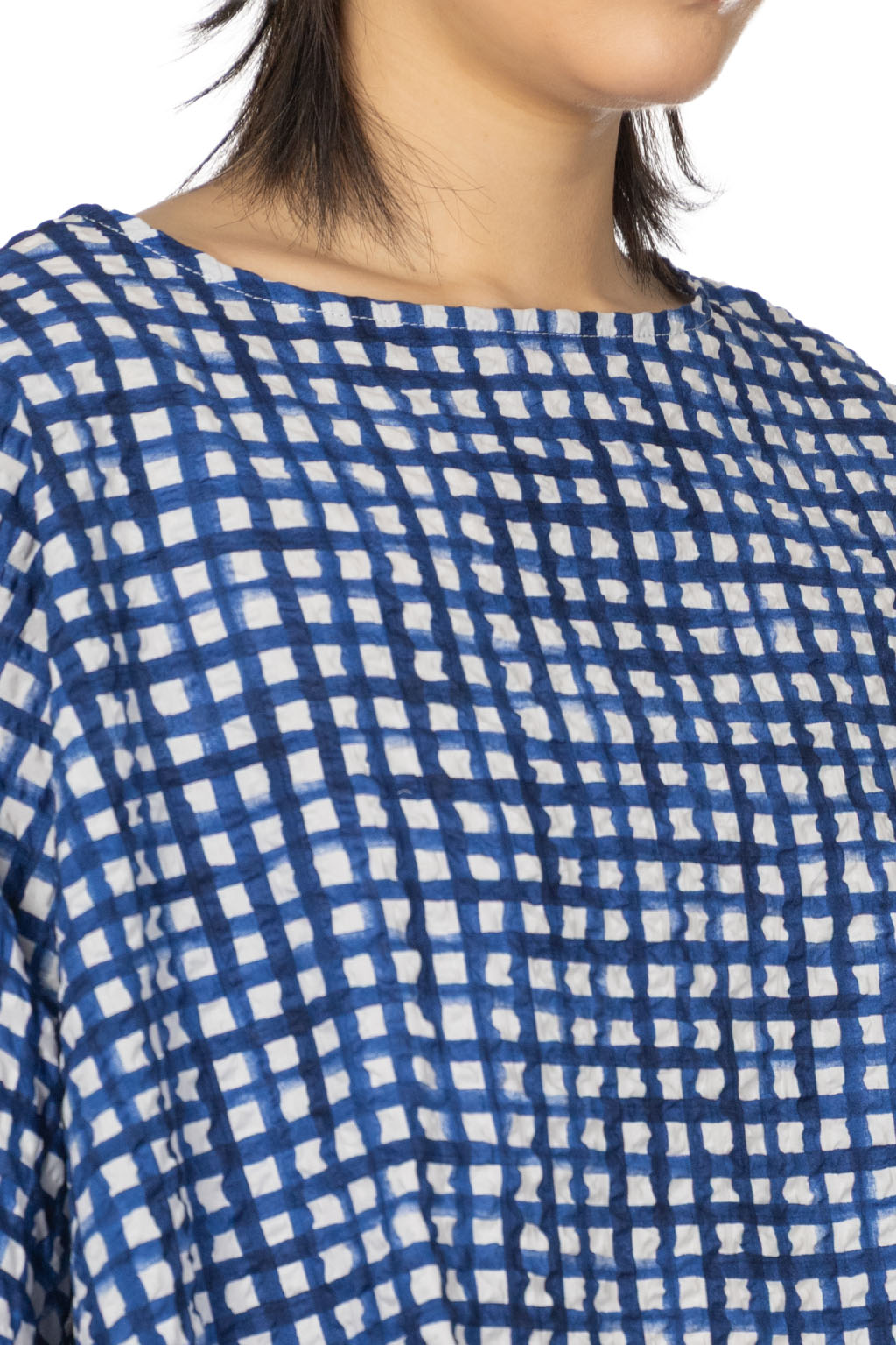 NARU  - Lone Ripple Check Shirt - Blue