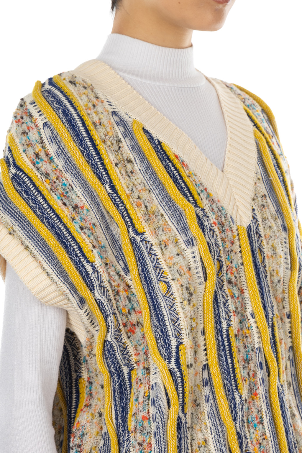 NARU  - Marble Wave Crew Neck Vest  - Blue