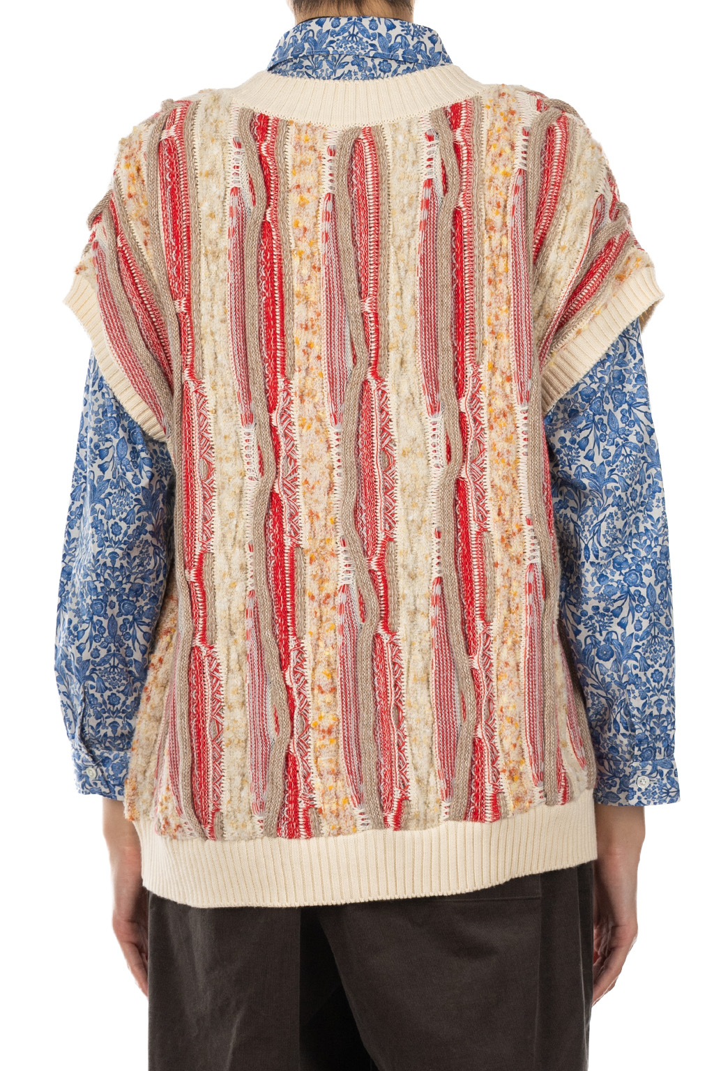 NARU  - Marble Wave Crew Neck Vest  - Red