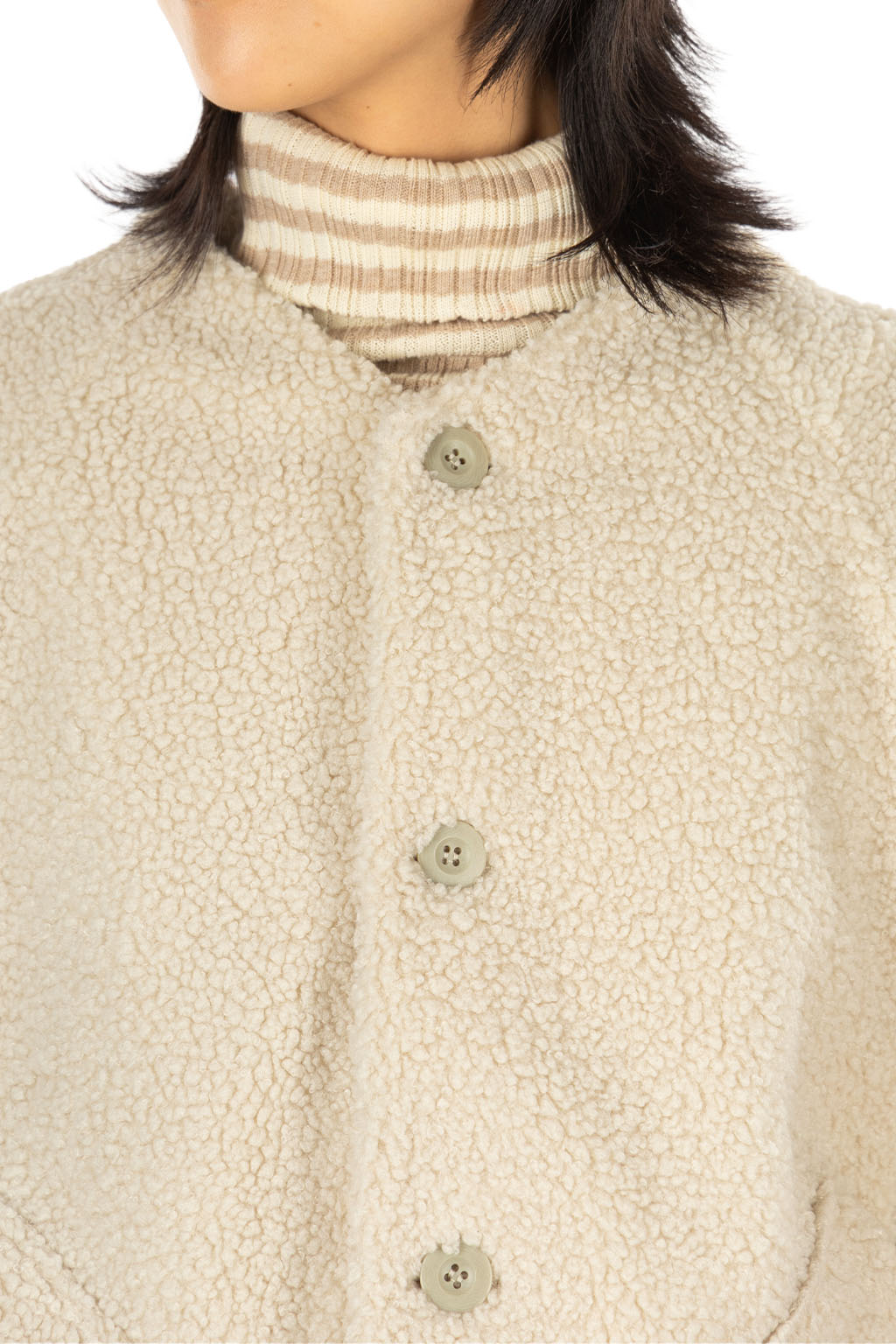 NARU  - Poodle Pile Jacket - Ecru