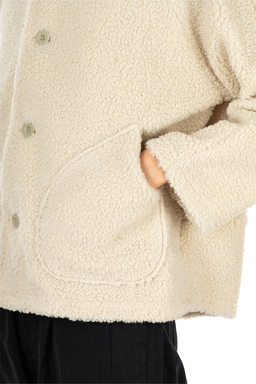 NARU  - Poodle Pile Jacket - Ecru