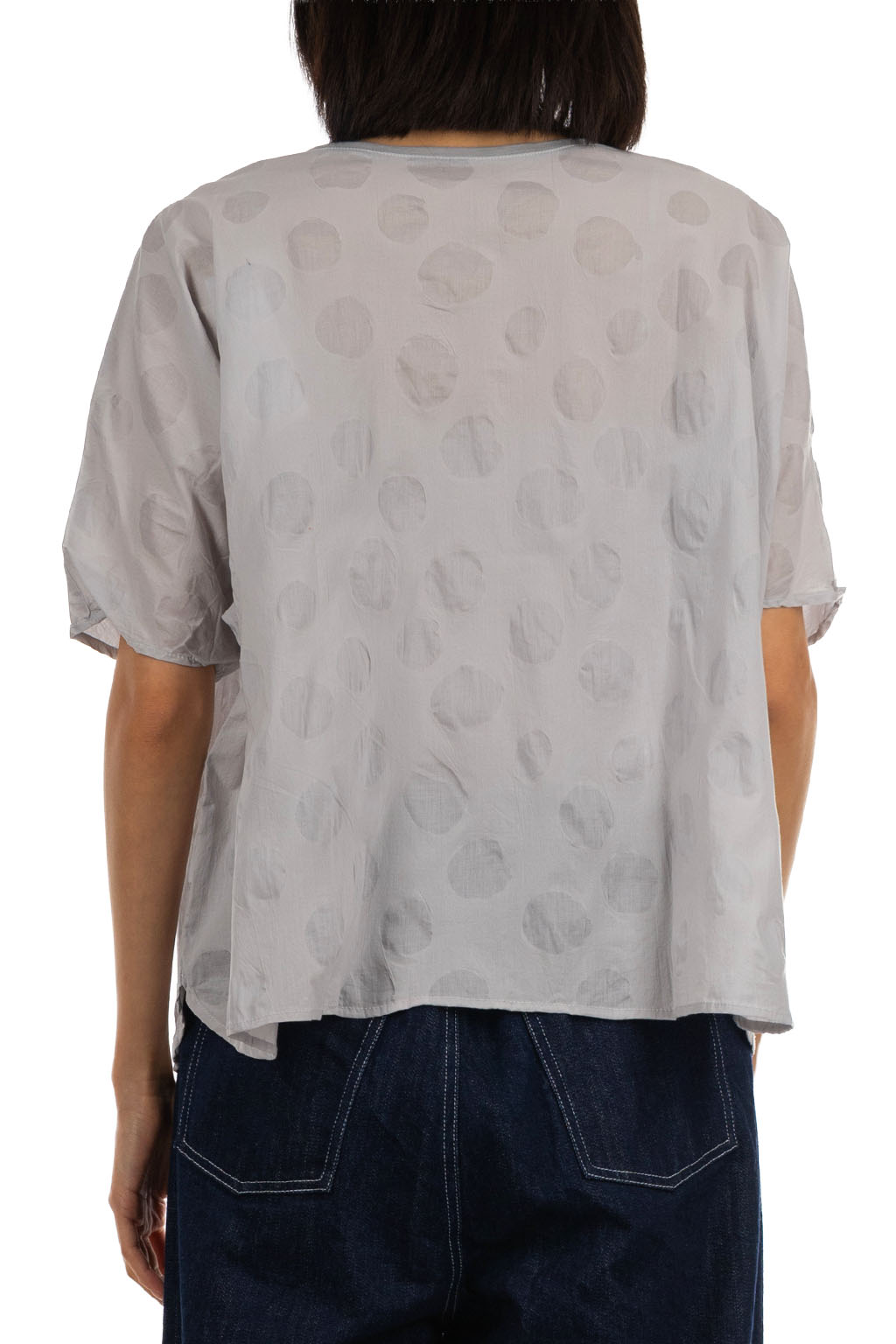 NARU  - Random Dot Bateau Blouse - Grey