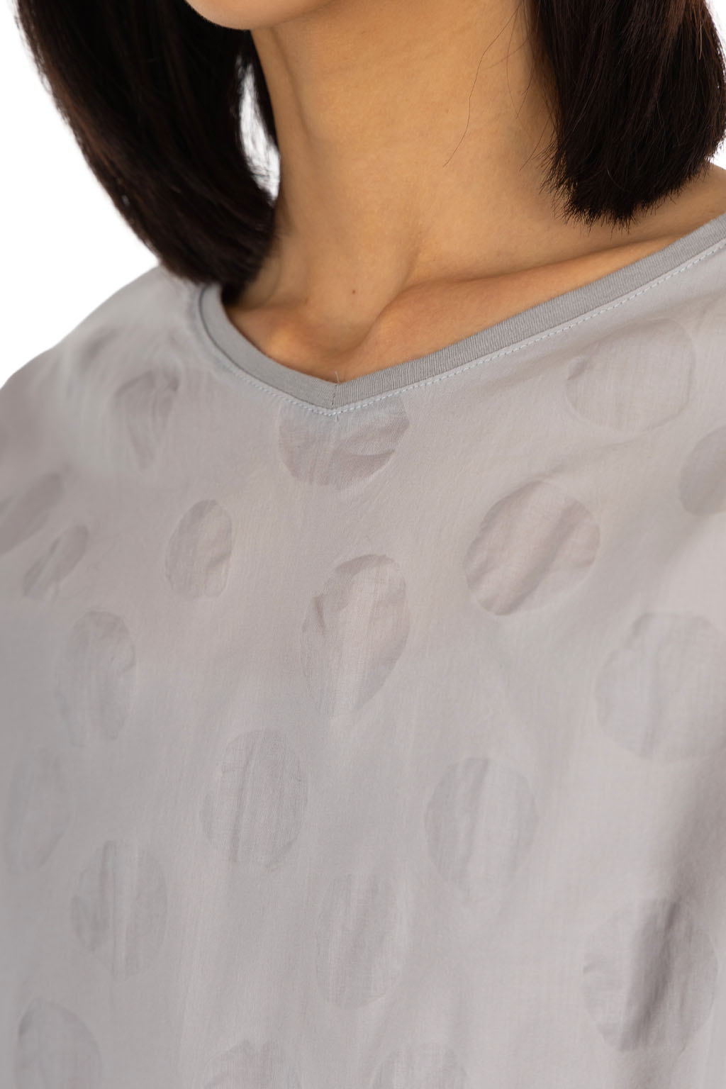 NARU  - Random Dot Bateau Blouse - Grey