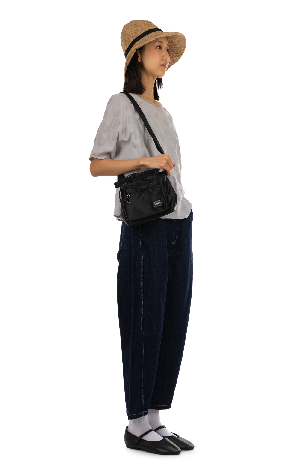 NARU  - Random Dot Bateau Blouse - Grey