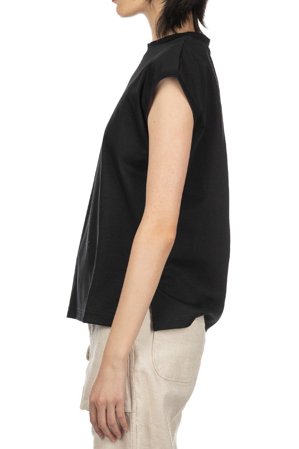 NARU  - Supima Cotton French Sleeve Tee - Black 