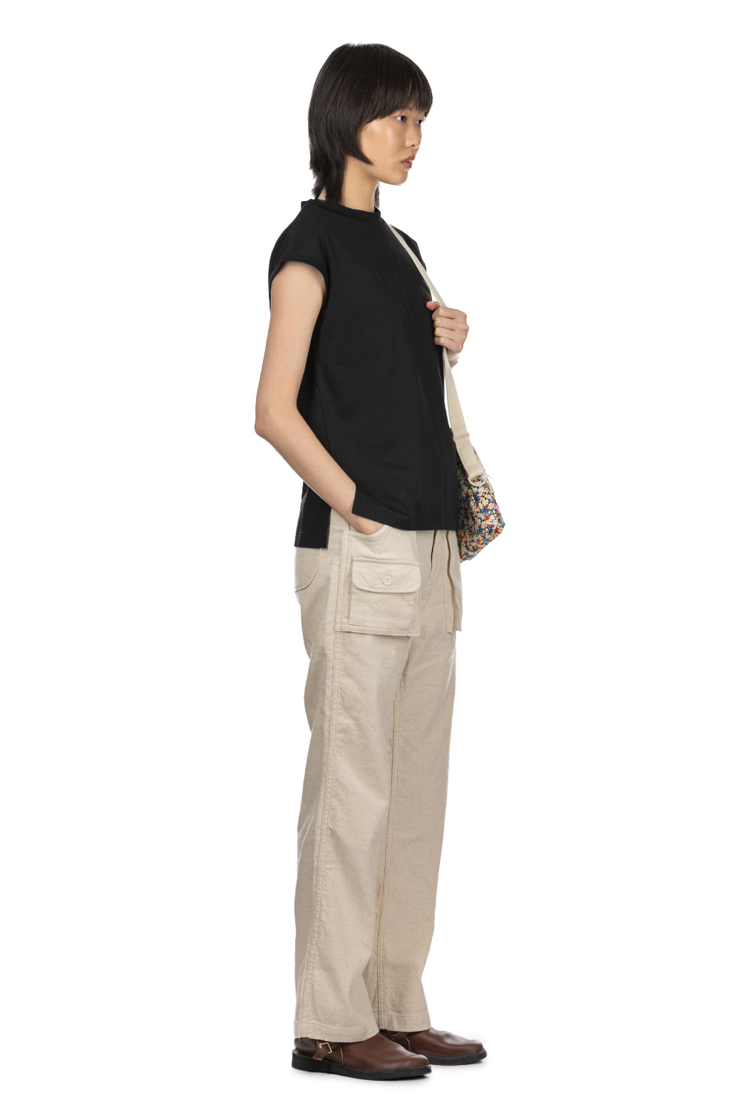 NARU  - Supima Cotton French Sleeve Tee - Black 