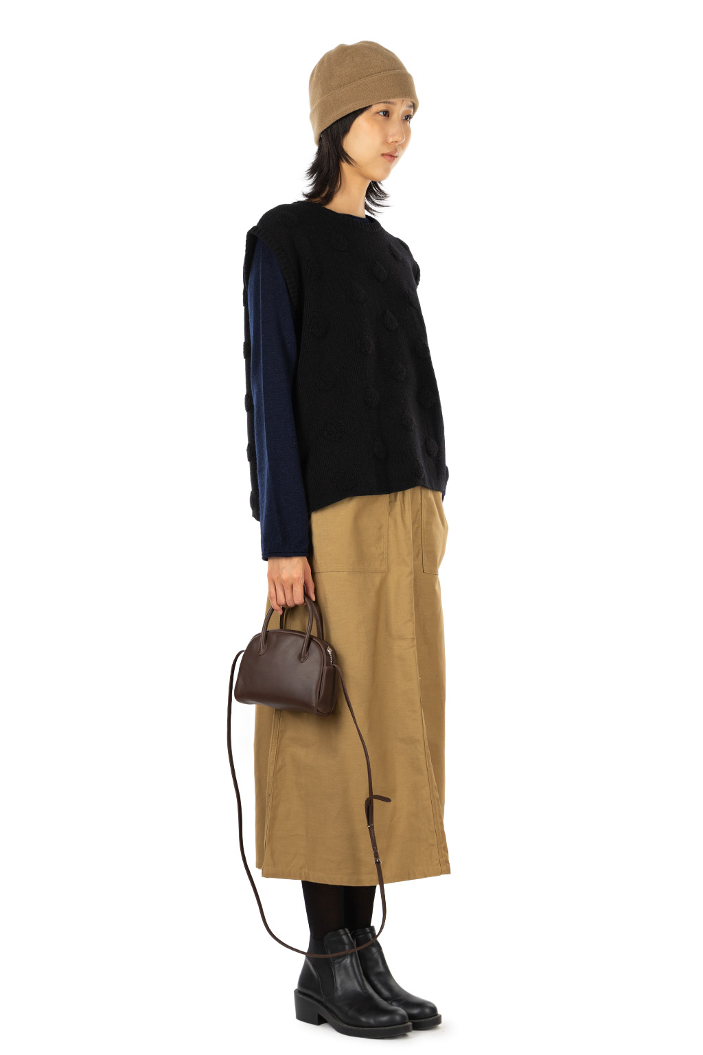 NARU  - Tasmanian Lamb Knit Vest - Black