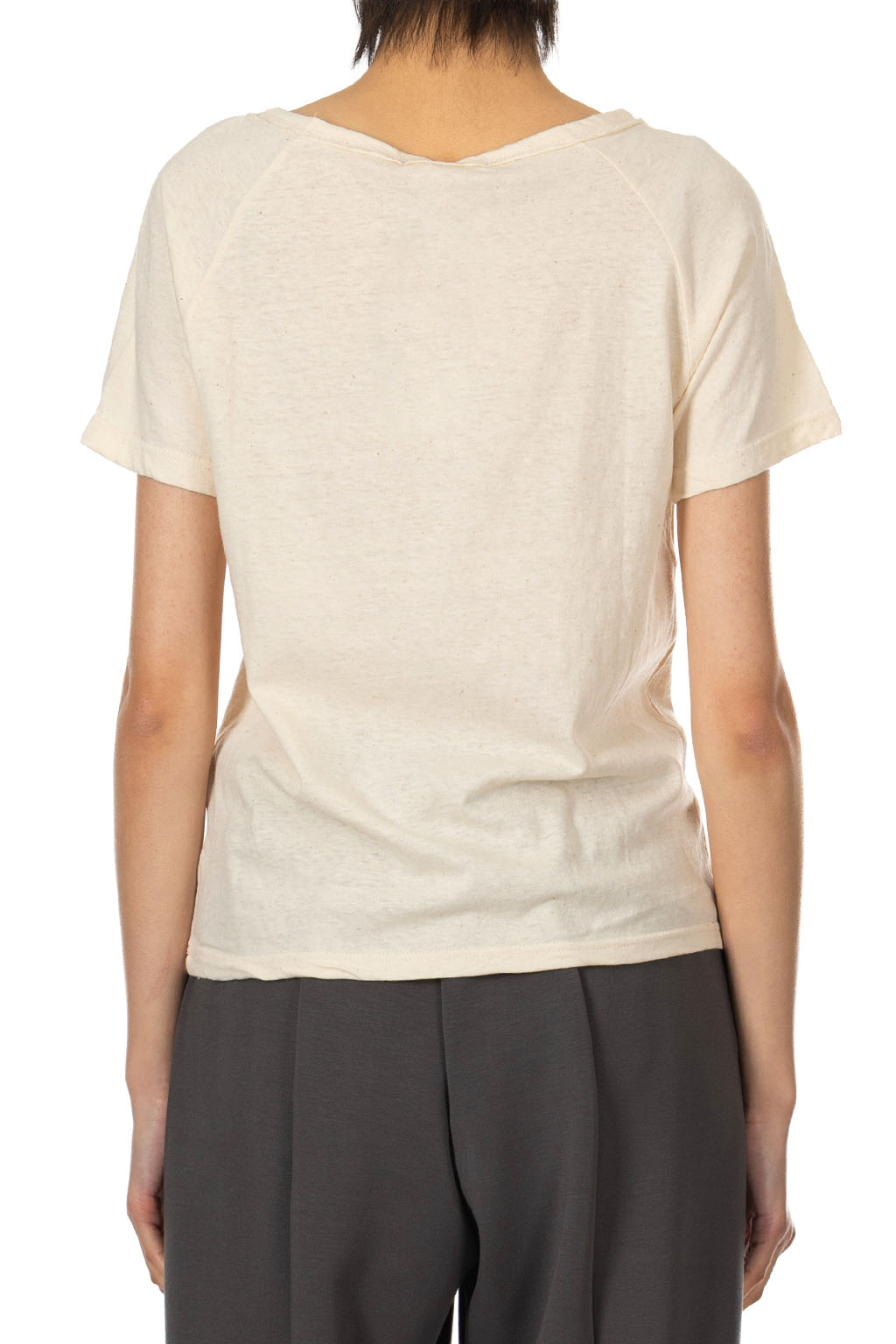 NARU  - Uneven Yarn Jersey Compact Tee - Milk