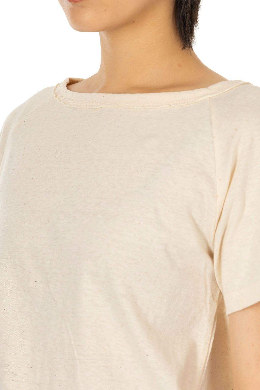 NARU  - Uneven Yarn Jersey Compact Tee - Milk