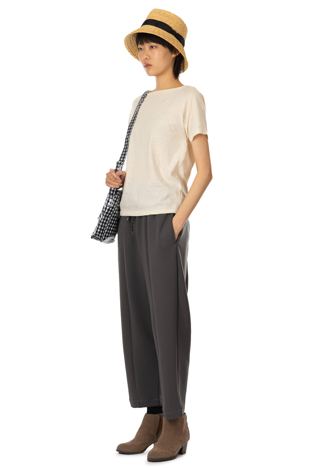 NARU  - Uneven Yarn Jersey Compact Tee - Milk